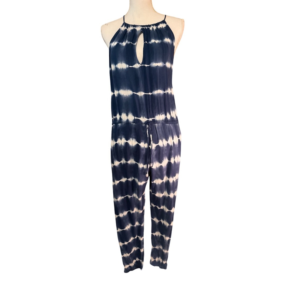 Abella Indigo and Ivory Patterned Jumpsuit